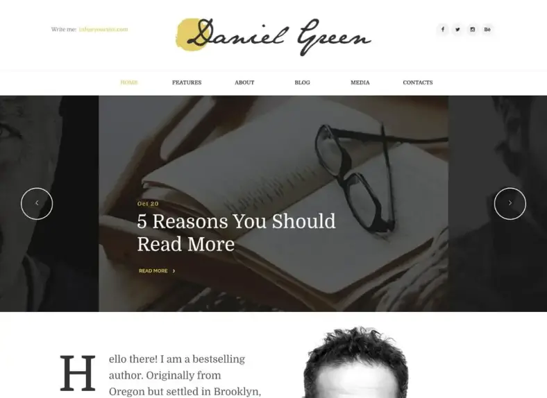 Daniel Vert |  Blog pour écrivains et journalistes avec le thème WordPress pour librairie